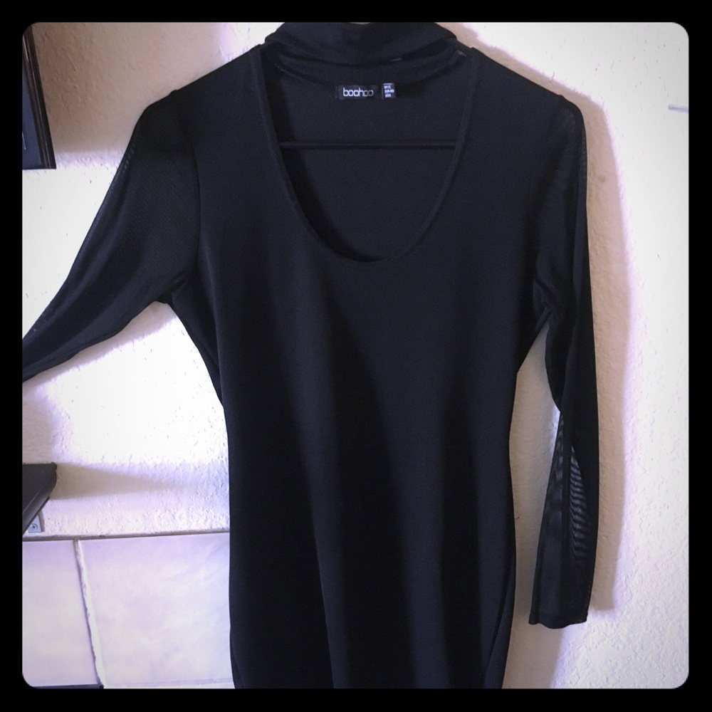 Black mesh bodycon